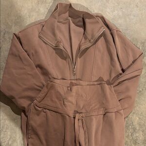 Brown Zip-Up Tracksuit Angel Maternity